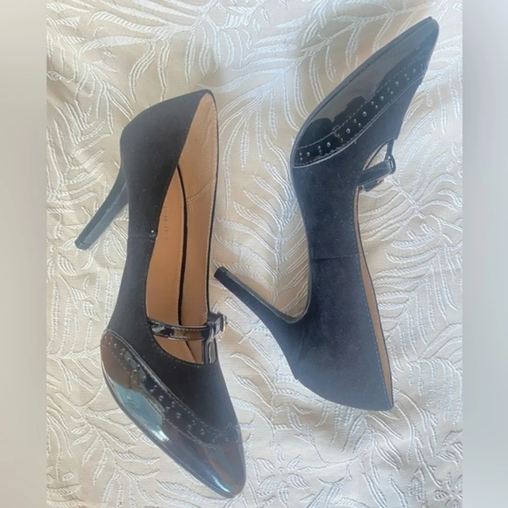 Metaphor Black Patent Leather Heels Size 7.5 - Picture 1 of 5